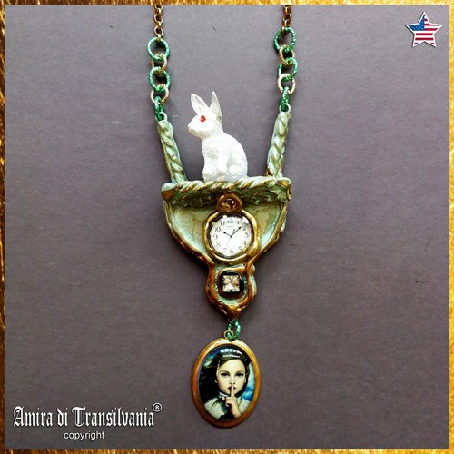 White rabbit alice - white,