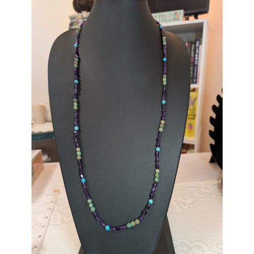 Natural amethyst and turquoise - and,